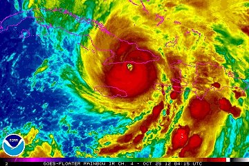 Sandy Landfall in Cuba at peak intensity